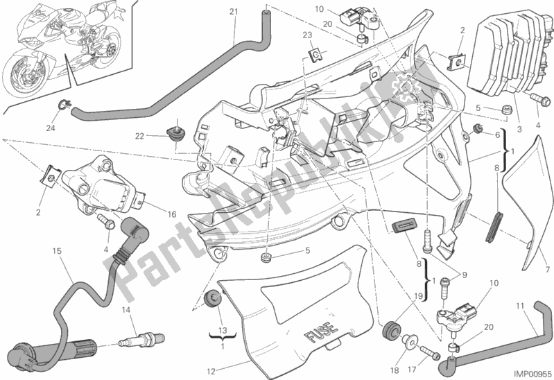 Toutes les pièces pour le Impianto Elettrico Sinistro du Ducati Superbike Panigale R USA 1199 2017